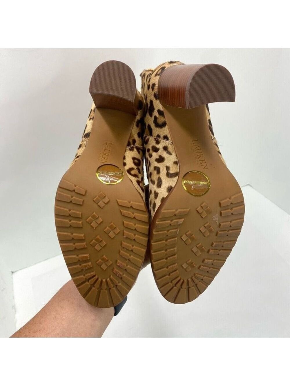 Lauren Ralph Lauren Mylah Bootie Women’s 6.5 Leopard Print Heeled NWOB - Picture 8 of 12